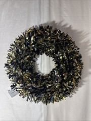 Graduation Wreath Metallic Black Gold Silver 17 Inch New