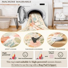 Floral 2×8 Area Rug Machine Washable Soft Print Boho Carpet Non Slip Doormat …