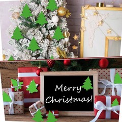 Christmas Tree Cutouts Classroom Bulletin Board Decoration Paper Green 100 PCS