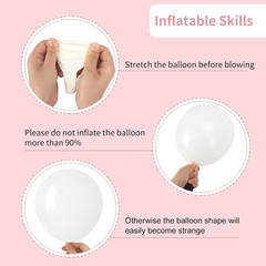 129 Pcs White Balloons Garland Arch Kit 18 12 10 5 Inch Latex Party Decor