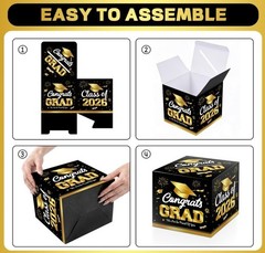 Graduation Card Box, 51Pcs Grad Party Decorations with 50Pcs Graduation Cap Advi