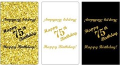 75th Birthday Miniatures Candy Bar Wrapper (Set of 60) CANDY NOT INCLUDED