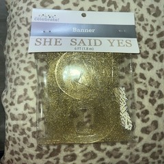 Glittery She Said Yes Banner – Bridal ShowerWeddingEngagement 6’ case of 24