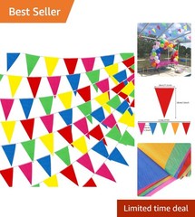 Reusable 300-Count Festive Pennant Flags – 375ft for Your Next Celebration