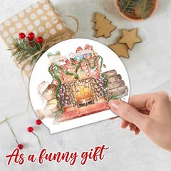 Christmas Fireplace Table Wooden Decor – Merry Christmas Crystal Ball Plaque Wit
