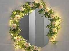 2Pcs 13Ft Artificial Eucalyptus Garlands with Flowers, Faux Floral Greenery