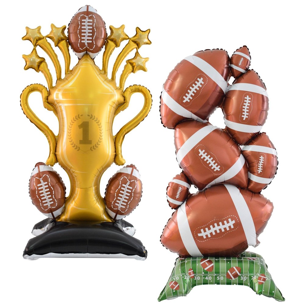 Giant Self Standing Football Balloons Football Party Decorations – with Troph…