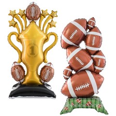 Giant Self Standing Football Balloons Football Party Decorations – with Troph…