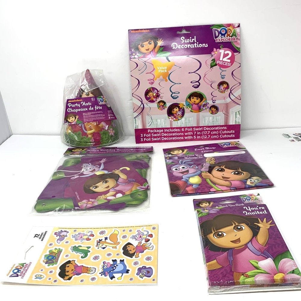 Dora The Explorer 8 Child Birthday Party Set Up 6 Items New Pacs