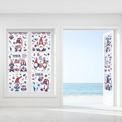 AnyDesign 138Pcs Patriotic Window Clings 4th of July Gnome Assorted,red