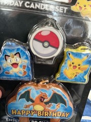 Pokemon Birthday Candle Set, 4ct Pikachu Poké Ball Charizard Party Supply New