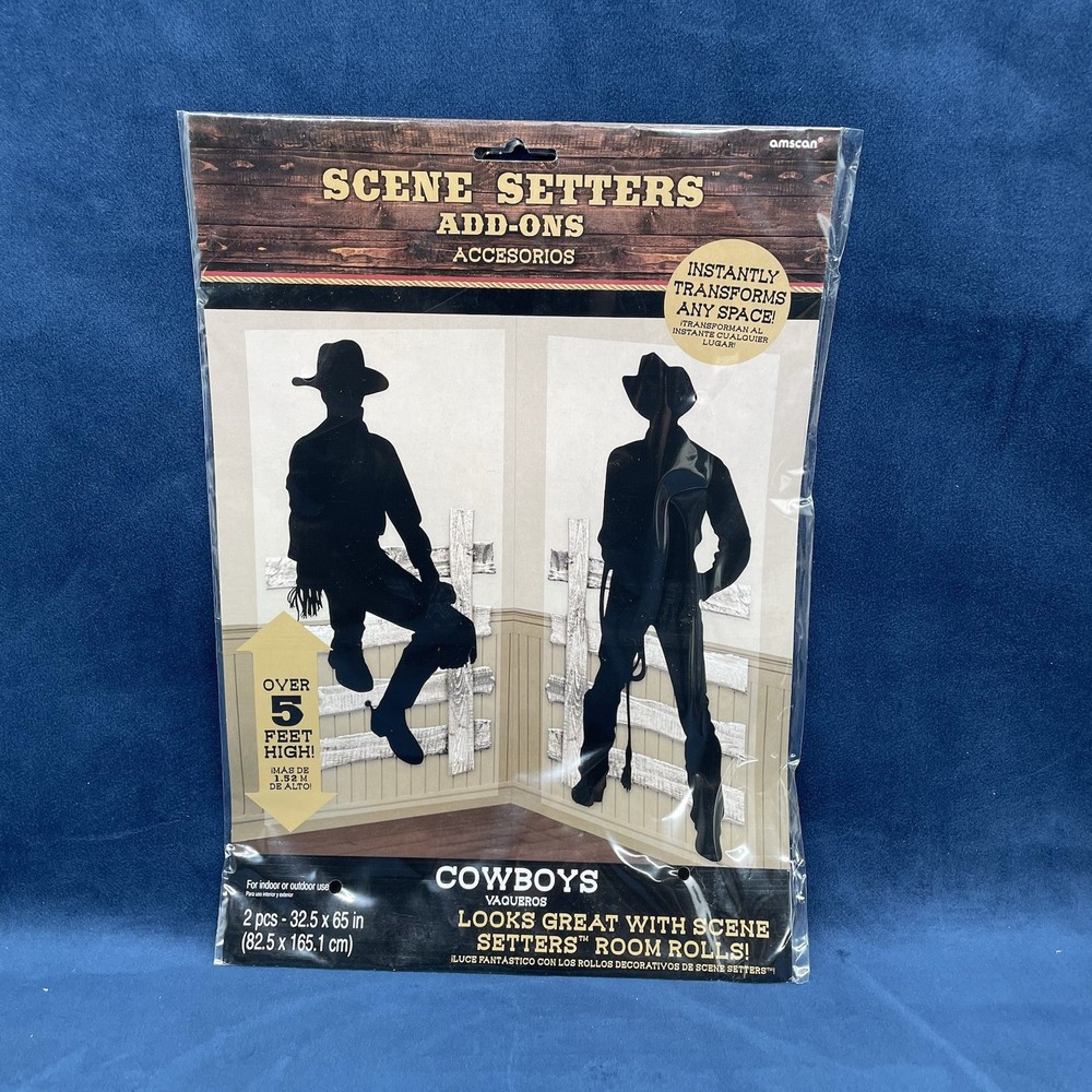Silhouette Cowboys Scene Setter Add-On Wild Western Party Wall Decorating Kit