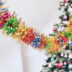 33Ft Christmas Tinsel Garland Shiny Thick Tinsel Decor Xmas Tree Colourful 2