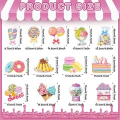Sweet Candy Party Decorations Lollipop Donut Ice Cream Hanging Swirls 55 PCS