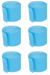 6 PCS Light Blue Crepe Paper Streamers 492ft Rolls Party Birthday Decoration