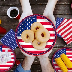 Complete Patriotic Tableware Set: 50 Quality Napkins & Plates for All Occasions