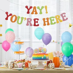 Yay！You’re Here Banner – Welcome Home Decor, Housewarming Sign, School Welcom…