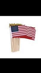 Mini USA Handheld Paper Flags on Wooden Sticks Patriotic Decor