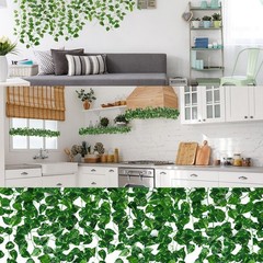 7ft Artificial Green Ivy Vines 12pcs Pack for Garden Home Wall Pipe Decoration