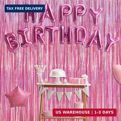 2 Pack Glitter Pink Backdrop, 3.28 FT x 7.05 FT Birthday Party Decorations, Lase