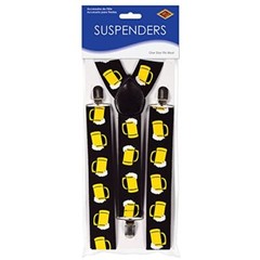 Beer Mug Suspenders (adjustable) Party One size fits most Black/Yellow/White