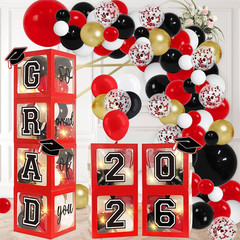 139Pcs Class of 2026 Graduation Balloon Arch Garland Box Congrats Grad Set