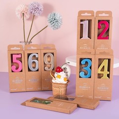 PHD CAKE 2.76 Inch Modern Black 1 Number Birthday Candles, 1,