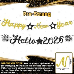 Happy New Year Banner Glitter, NO DIY | New Years Eve Party Decorations Supplies