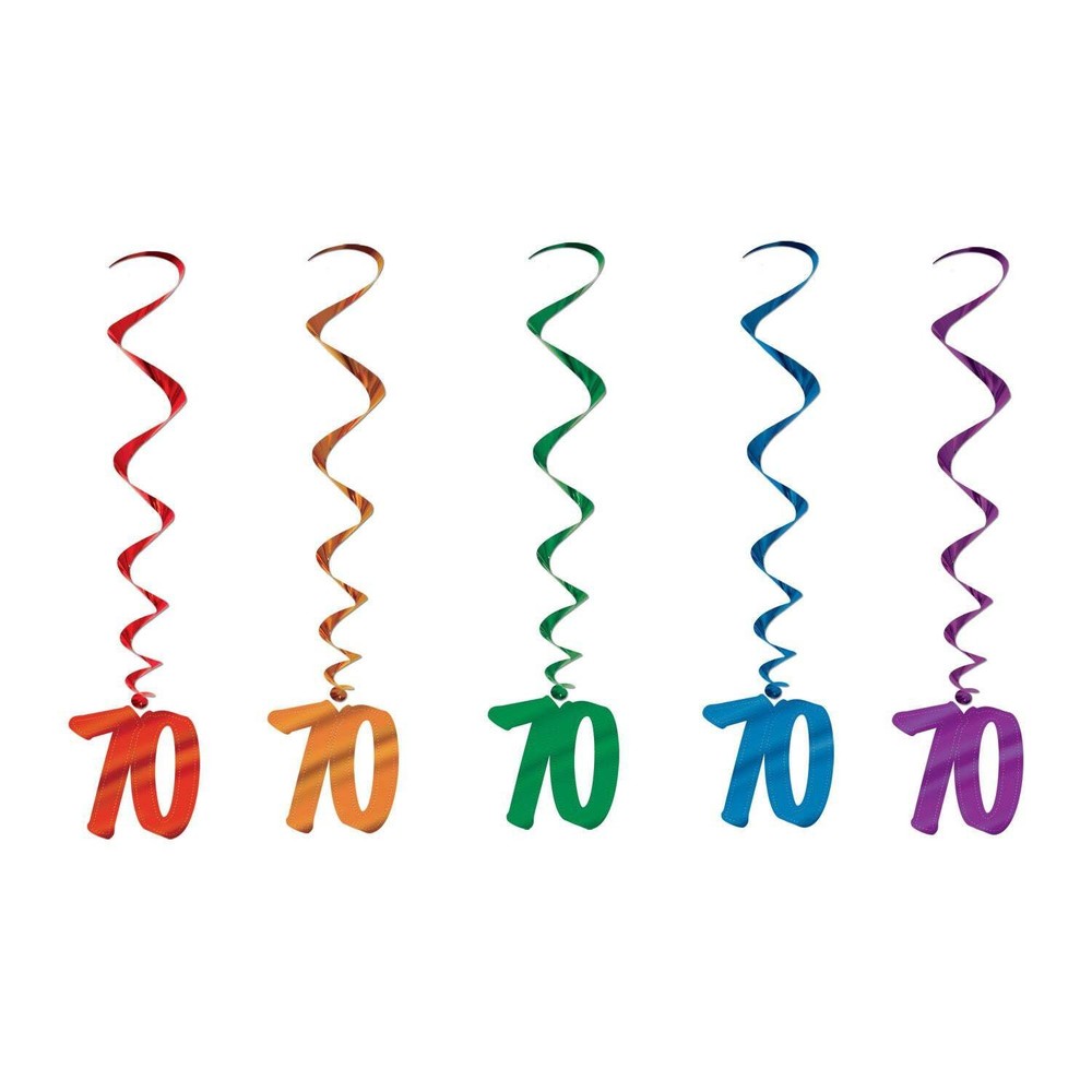 Beistle 70 Hanging Whirls – Birthday-Age Specific | Party Supply | Decoration