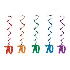 Beistle 70 Hanging Whirls – Birthday-Age Specific | Party Supply | Decoration