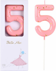 2.76 Inch Classical Pink Gold 3 Number Birthday Candles, Gold & Cake Number Cand
