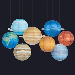 8 PCS Planet Paper Outer Space Party Decorations Solar System Planets Hanging…