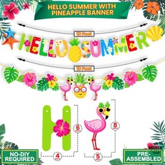 , Hello Summer Banner – 10 Feet, Pack of 2 | Luau Party Decorations | Hello S…