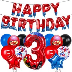 Cartoon Hero 40 Inch Red and Blue Spider Theme Number Foil Birthday Decoratio…