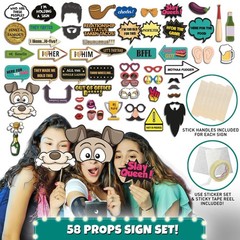 SOUL SHIFT 70 Pc Large Photo Booth Props Set for All Occasions – Wedding Props,