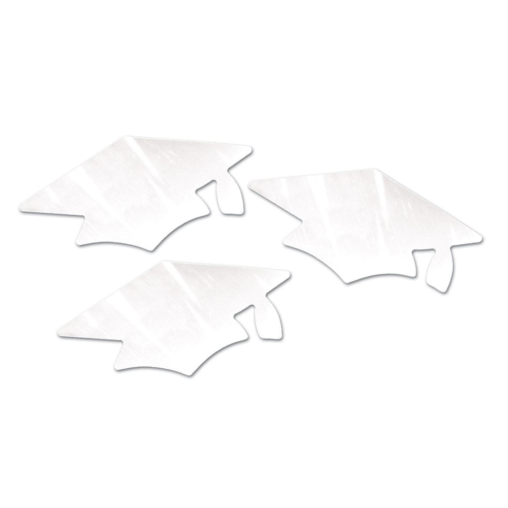 Beistle White Grad Cap Cutouts (3/Pkg) – Party Supply Decoration for Graduation