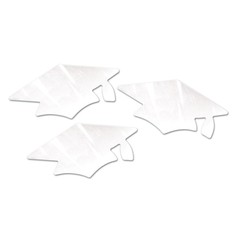 Beistle White Grad Cap Cutouts (3/Pkg) – Party Supply Decoration for Graduation