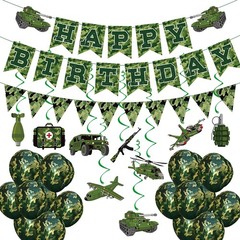 Army Party Decorations Camouflage Decoration Set Military Themed Happy Banner…