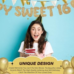 Pre Strung Happy Sweet 16 Banner Glitter Sixteenth Birthday Party Decorations…