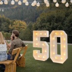 50 Light Up Numbers 100cm Mosaic Marquee Led Sign For 50th Birthday Decorations