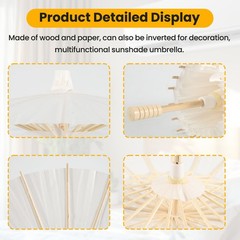 8PCS Parasol Wedding Umbrella Party Favor 30cm Bamboo Umbrellas for Bridal1056