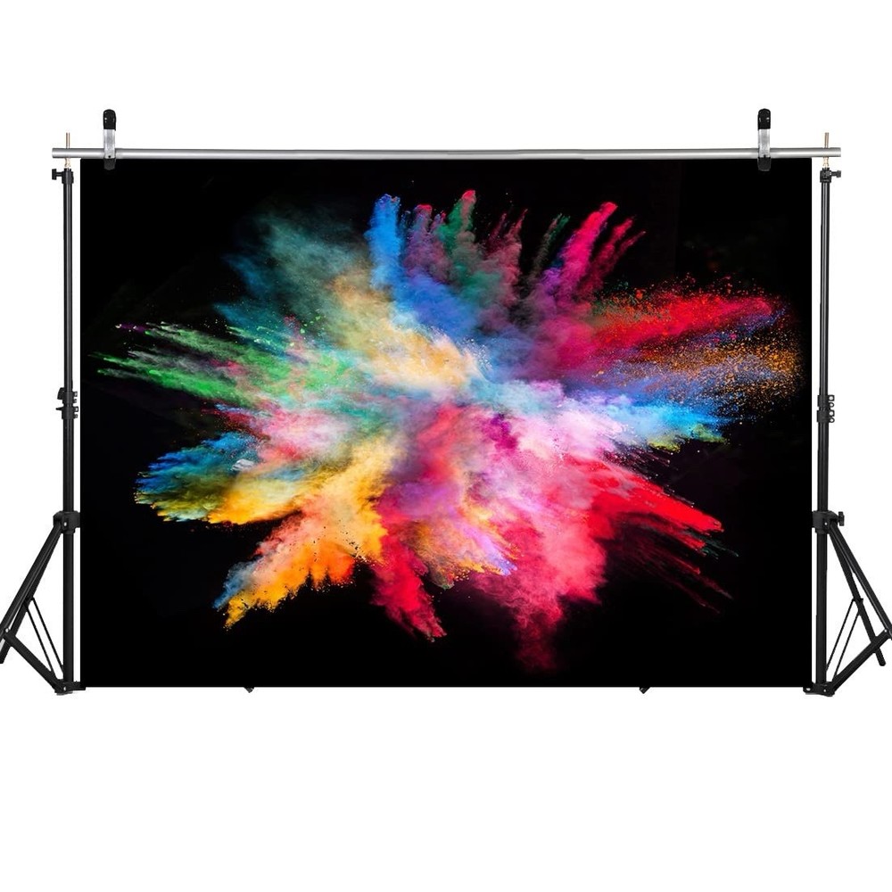 8x6FT Colorful Bokeh Backdrop On Black Bokeh Wall Birthday Backdrop Photography