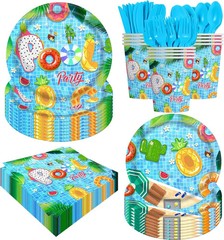 140PCS Summer Pool Party Decorations Set Swimming Beach Ball Themed Birthday, Tr