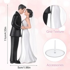 Wedding Cake Topper, 4.3″ Bride and Groom Figurine, Vintage Cake Toppers
