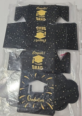 Graduation decorations 2024 Purple and Black treat boxes cupcake wraps and picks