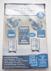 Male Birthday Big Decorating Lot Includes Table & Wall Decor & Photo Props Kit