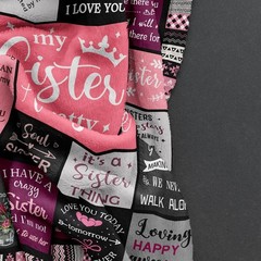 Modern Love Theme Throw Blanket 60″ x 50″ – Perfect Sister Gift for Any Occasion