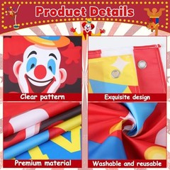 4Pcs Carnival Circus Tent Decorations Include Red and White Striped Porch