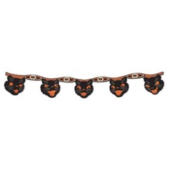 Beistle Vintage Jointed Black Cat Streamer – Party Decoration for Halloween