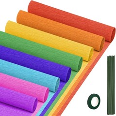 Serpentinas de papel crepé, 8 rollos, 10 x 98 pulgadas, 8 arcoíris
